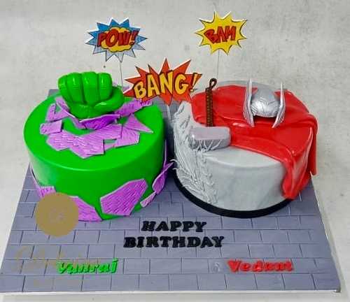 Twins Cake Half Tik Tok Half Play Station