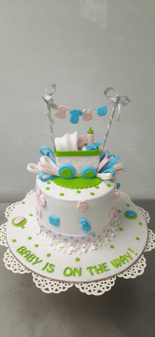 3d Illustration Cake Boy Baby Shower Stock Illustration 76990357 |  Shutterstock