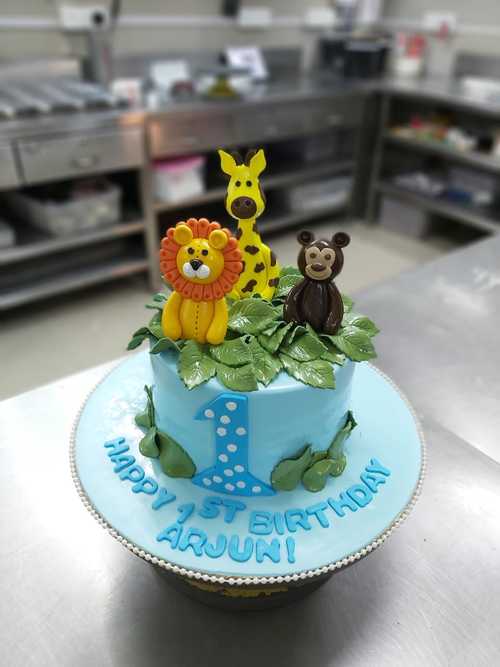 Blue and White Birthday Cake for Boys