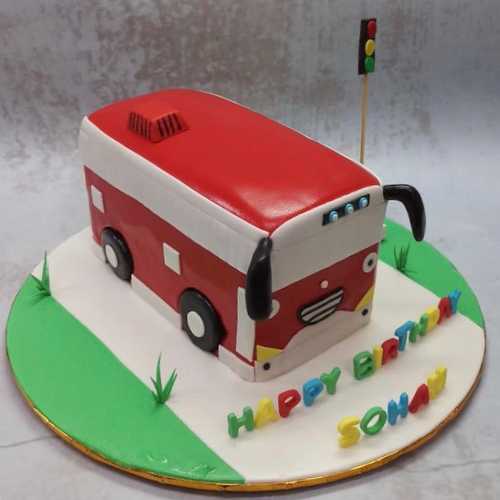 Bus Theme Birthday Cake