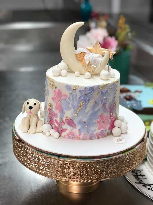 Premium Photo | White birthday cake on a cake stand on white background  simple minimalism