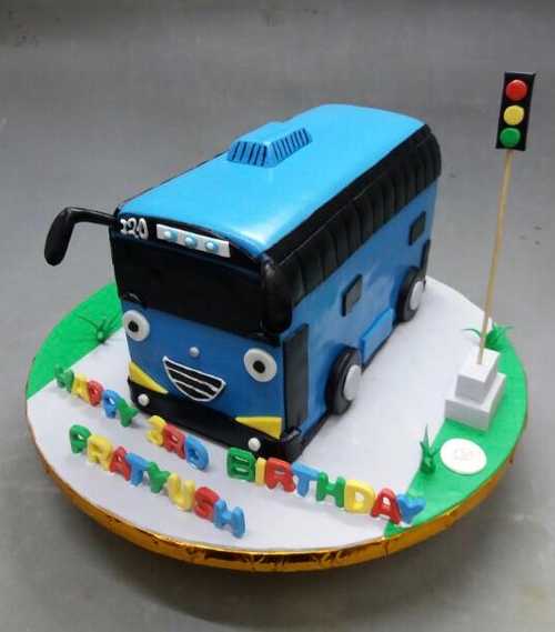 Bus Theme Birthday Cake